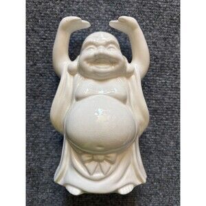 Vintage Benihana of Tokyo Smiling Buddha Cup Japan White Cup 7" Hands Up